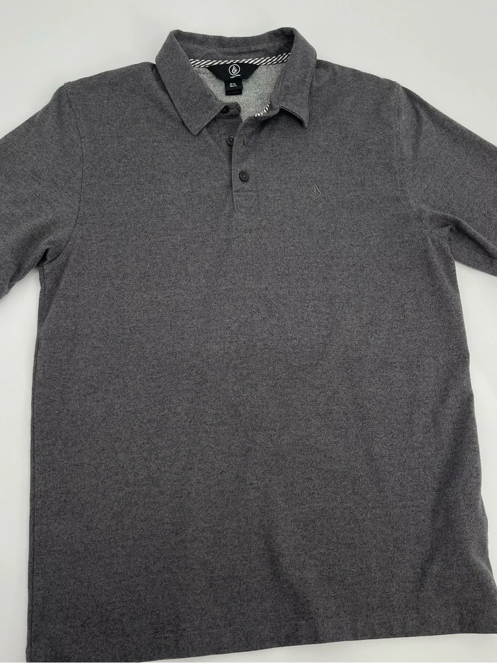 Volcom Gray Polo Shirt School Uniform Active Athleisure Minimalist Skate Classic